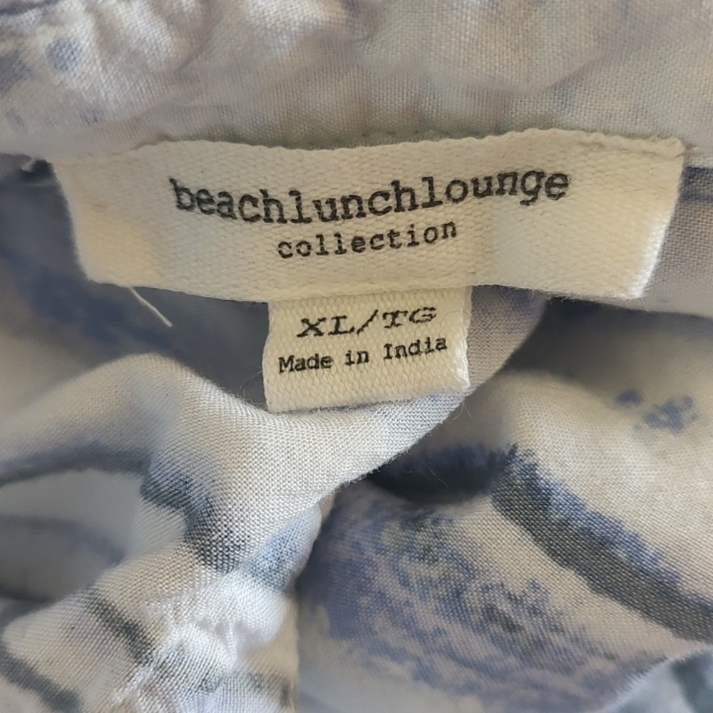 Beachlunchlounge Blue and White Patterned Stripe Button Down Top - Picture 3 of 5